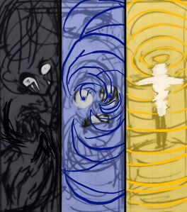 The abused reality-benders from SCP-3326 (left, deleted), SCP-5085 (middle) and SCP-5256 (right).