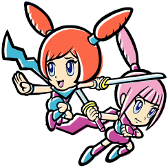 Kat and Ana in WarioWare: Touched!.