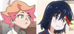 Amanda and Ryūko with similar eating expressions