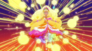 Soleil changing into her Twinkle Style form during Star Twinkle Imagination