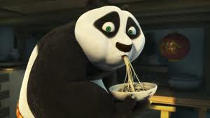 Po eating Noodles.