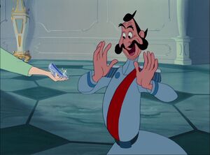 The Duke overjoyed when Cinderella reveals she has the second glass slipper, proving she was the mysterious maiden at the ball.