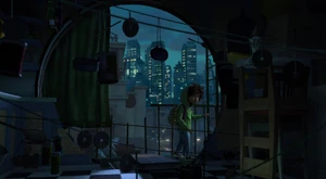 Before leaving Tip looks back at The Apartment