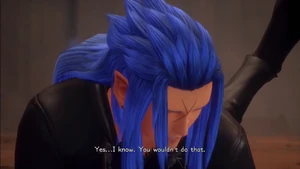Saïx admitting to Lea he was jealous of Lea's friendship with Roxas and Xion