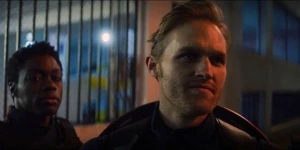 Lemar sees Walker tell Sam and Bucky to stay out their way.