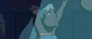 Kida noticing her mother being hypnotized by the Heart of Atlantis.