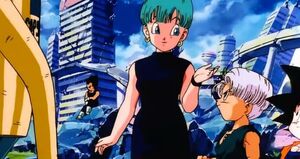 Trunks with his mother, Bulma in Wrath of the Dragon.