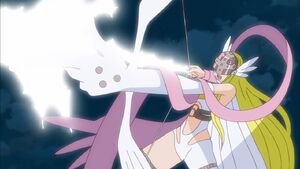 Angewomon uses Holy Arrow