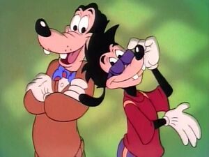 Max and his father, Goofy, in the intro