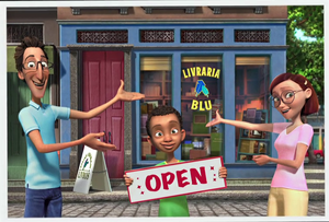 Linda, Tulio and Fernando open new library
