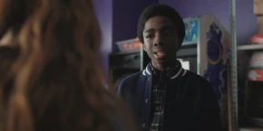 Lucas repeating his question in a more serious tone, causing Max to answer yes.