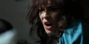 Joyce trying to calm Will down as he accuses Mike of lying.