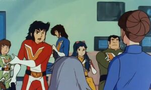 The Voltes team after being summoned.