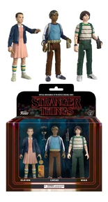 Mike, Eleven, and Lucas Funko action figures.