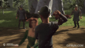 Princess Fiona fights Monsieur Hood's men