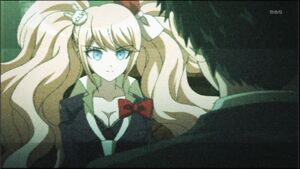 Jin interviewing the mastermind, Junko Enoshima