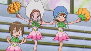 Sora, Mimi and Hikari cheer (Ep. 45)