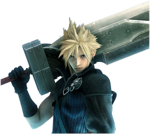 Cloud as he appears in Final Fantasy VII: Advent Children.