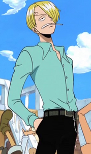 Sanji's appearance without his suit on.