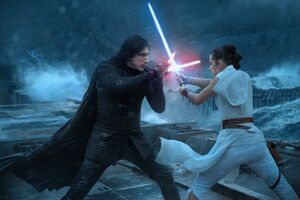 Rey vs. Kylo on the Death Star ruins