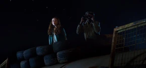 Lucas and Max seeing Steve come out to the open after Dart refuses to take their bait.