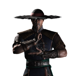 An older "what if" Kung Lao in Mortal Kombat X.