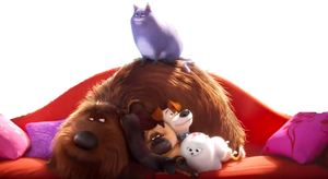 The Pets Laying on the couch in Happy Meal commerical (Transparent)