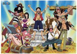 GREAT ADVENTURE BEGINS, LUFFY ZOKO NAMI USOPP ANIME 20.75" X 15"  POSTER