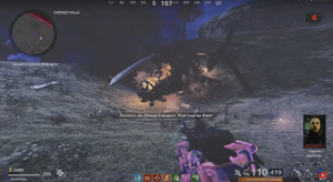 The Requiem Strike Team observes The Helicopter Crash Site.