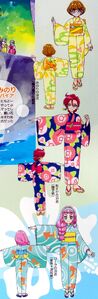 Asuka, Laura and Minori in their yukatas.