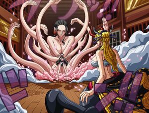 Nico Robin's Gigante Fleur vs Black Maria