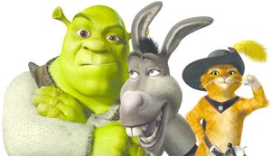 Shrek, Donkey, and Puss in Boots render