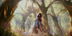 Ahri as she appears in Legends of Runeterra.