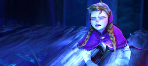 Anna getting accidentally hit by Elsa's magic again.