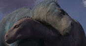 Aladar comforts Neera on Kron's death.