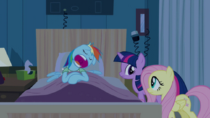 Rainbow Dash feigning snoring S2E16