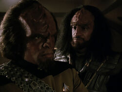 Worf with his brother, Kurn.