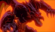 Red-Eyes B. Dragon after fusing with Meteor Dragon into his potential form in the first movie of Yu-Gi-Oh! japanese anime