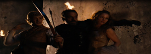 Brom with Eragon and Arya.