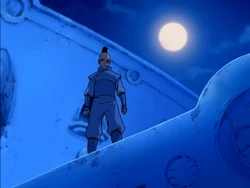 Zuko watching Zhao get killed by the ocean.