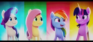 Rarity, Fluttershy, Rainbow Dash, and Twilight Sparkle in My Little Pony A New Generation