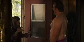 The next day, Joyce arrives at Hopper's cabin.