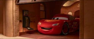 After pulling Mater away from the phone, McQueen calls the show to defend Mater from Francesco.