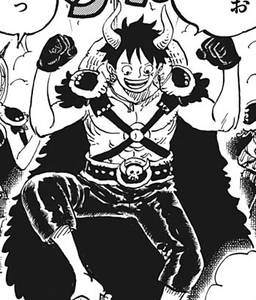 Luffy in his Beasts Pirates disguise.