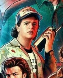 Dustin on the main season 4 poster.