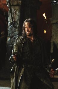 Lord of the Rings Aragorn holding a sword