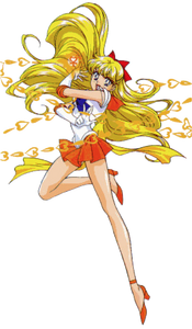 Super Sailor Venus unleashing her Love Chain Encircle