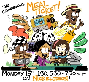 Ronnie Anne and Sid in the Meal Ticket promo.