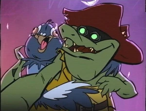 Leatherhead and Pigeon Pete as couple.