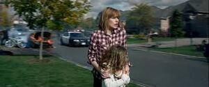 Clone Alice and her daughter Becky in Resident Evil: Retribution